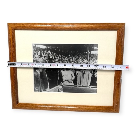 Framed Repro Photo Franklin Roosevelt 1936 First Pitch Senators Yankees Opening - Picture 3 of 7